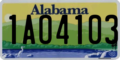 AL license plate 1AO4103