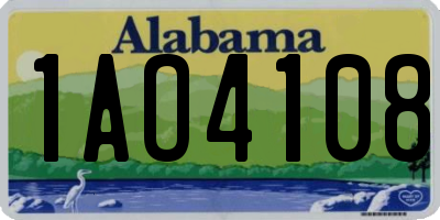AL license plate 1AO4108