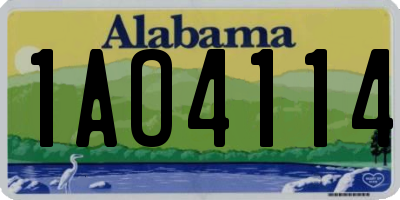 AL license plate 1AO4114