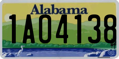 AL license plate 1AO4138