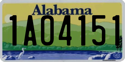AL license plate 1AO4151