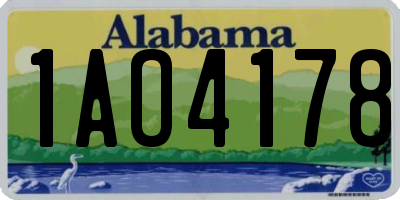 AL license plate 1AO4178