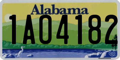 AL license plate 1AO4182