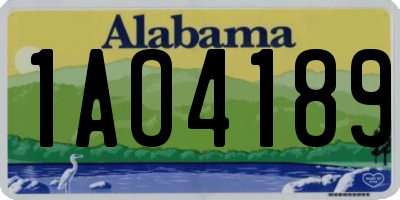 AL license plate 1AO4189