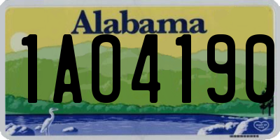 AL license plate 1AO4190