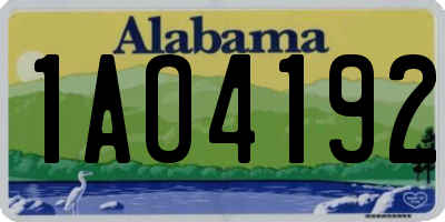 AL license plate 1AO4192