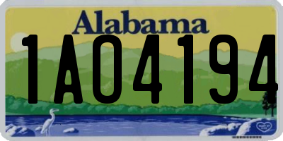 AL license plate 1AO4194