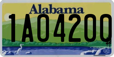 AL license plate 1AO4200