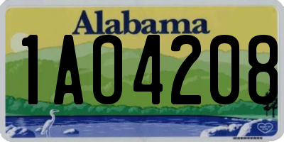 AL license plate 1AO4208
