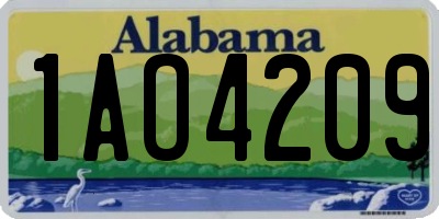AL license plate 1AO4209