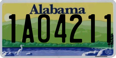 AL license plate 1AO4211