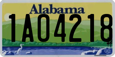 AL license plate 1AO4218