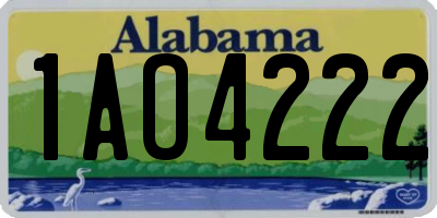 AL license plate 1AO4222
