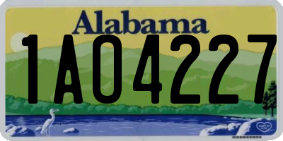 AL license plate 1AO4227