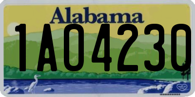 AL license plate 1AO4230