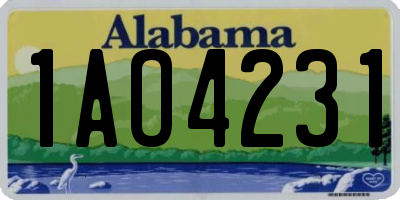 AL license plate 1AO4231