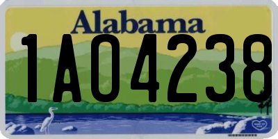 AL license plate 1AO4238