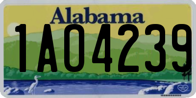 AL license plate 1AO4239