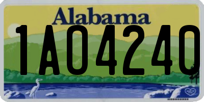 AL license plate 1AO4240