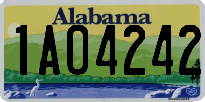 AL license plate 1AO4242