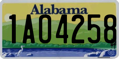 AL license plate 1AO4258