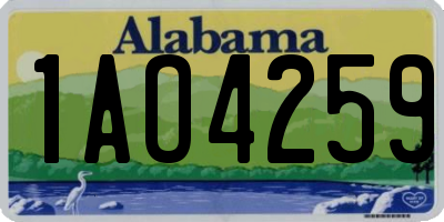 AL license plate 1AO4259