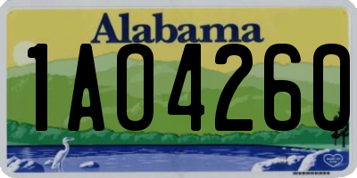AL license plate 1AO4260