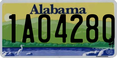 AL license plate 1AO4280