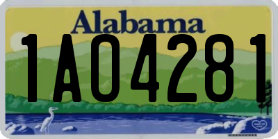 AL license plate 1AO4281