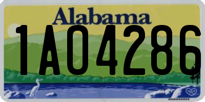 AL license plate 1AO4286