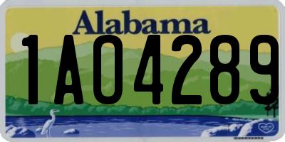 AL license plate 1AO4289