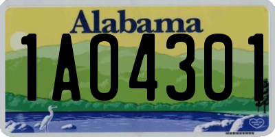 AL license plate 1AO4301
