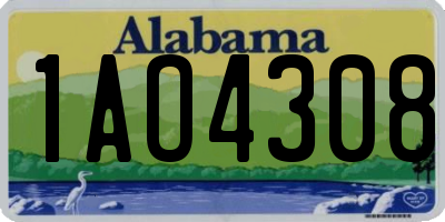 AL license plate 1AO4308