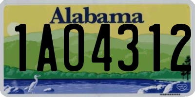 AL license plate 1AO4312