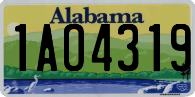 AL license plate 1AO4319