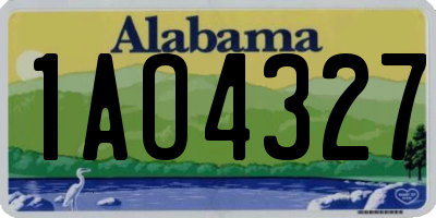 AL license plate 1AO4327