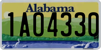 AL license plate 1AO4330