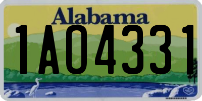 AL license plate 1AO4331