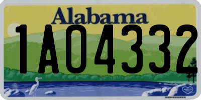 AL license plate 1AO4332