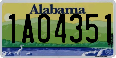 AL license plate 1AO4351