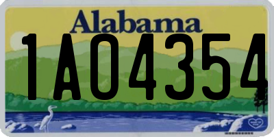 AL license plate 1AO4354