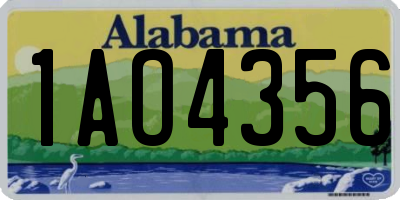 AL license plate 1AO4356