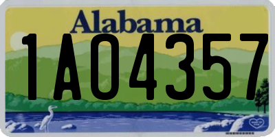 AL license plate 1AO4357