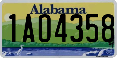 AL license plate 1AO4358