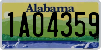 AL license plate 1AO4359