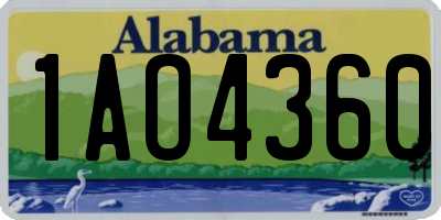 AL license plate 1AO4360