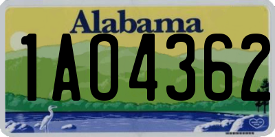 AL license plate 1AO4362