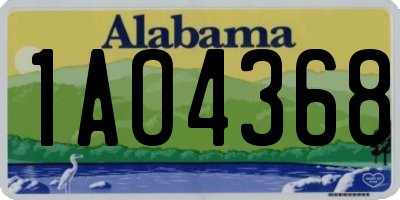 AL license plate 1AO4368