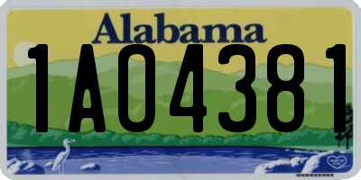AL license plate 1AO4381