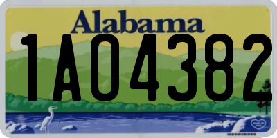 AL license plate 1AO4382